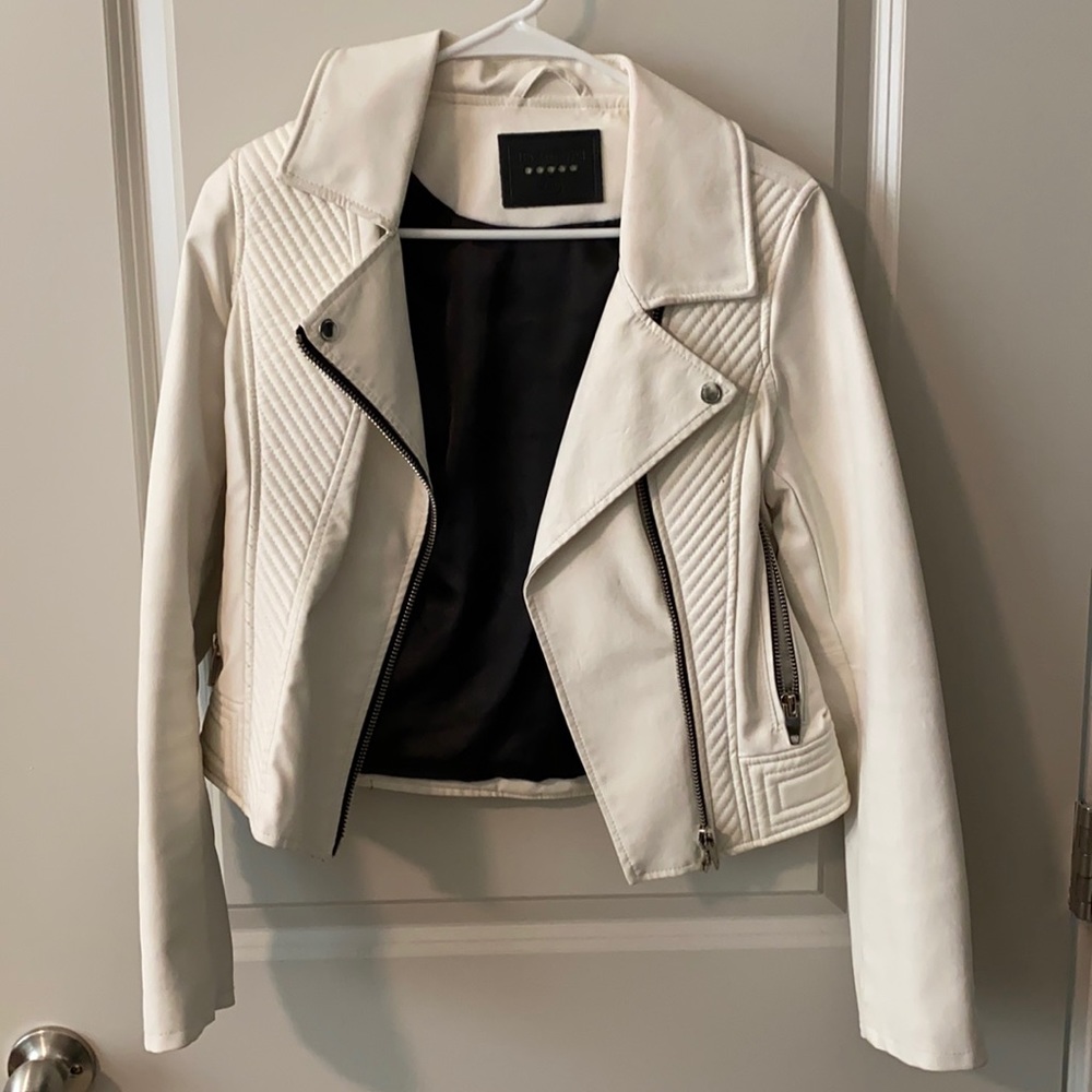 white leather jacket